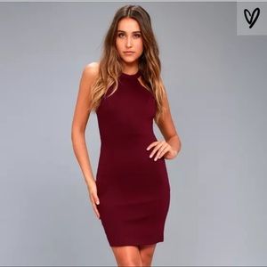 NWT Lulus Wine Red Bodycon Dress